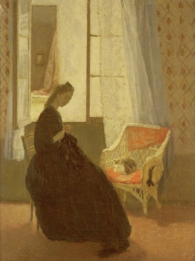 Woman Sewing at a Window by Gwen John